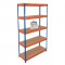 Garage Shelving Heavy Duty Steel Blue & Orange 5 Tier 1200mm Wide Industrial Racking Storage Bay