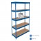 Industrial Racking 5 Tier Boltless Garage Racking Blue Steel Storage Bay