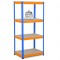 Garage Shelving Heavy Duty Workshop Racking Blue And Orange 4 Tier Chipboard Shelves Storage Bay