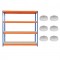 Heavy Duty Garage Shelving 4 Shelf Bay With 6 Medium Circular Lights