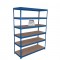 Workshop Garage Shelving Heavy Duty Blue 6 Level 1200mm Wide Storage Bay