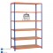 Garage Shelving 6 Chipboard Industrial Shelves Blue & Orange Storage Bay