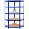 Industrial Racking Heavy Duty Metal Corner Racking Garage Shelving 5 Tier Racks Bays Blue Steel