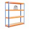 Garage Shelving Blue And Orange Metal Heavy Duty 4 Tier Chipboard Racking Storage Shelves Bay