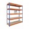 Workshop Garage Shelving Heavy Duty 5 Tier Blue And Orange Greenhouse Racking Storage Bay