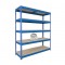 Garage Shelving Heavy Duty Racking Metal Blue 5 Chipboard Shelves Warehouse Storage Bay