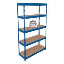 Garage Shelving Workshop Heavy Duty Blue 5 Tier 1200mm Wide Bay