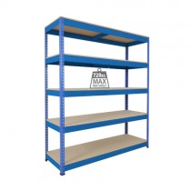 Garage Shelving Heavy Duty Blue Steel Industrial Racking With 5 Chipboard Shelves Warehouse Shelving Unit